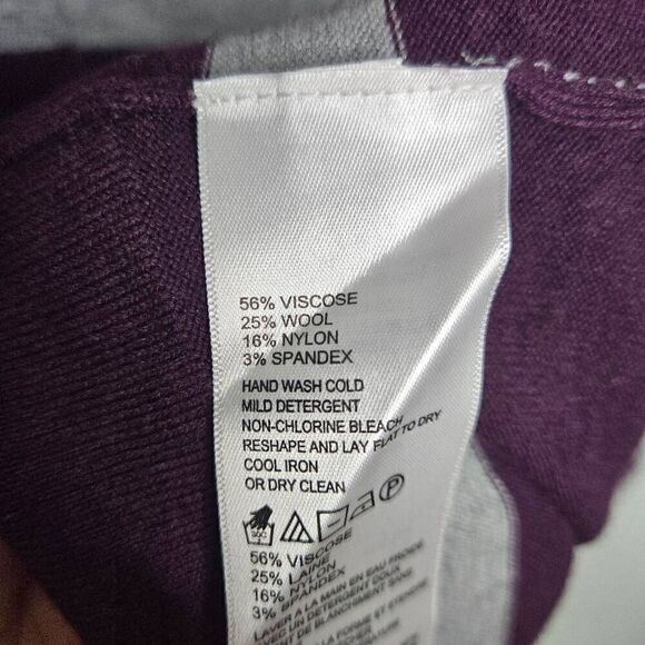 Tommy Bahama Hobart Purple Gray Heather Stripe Pencil Sweater Dress Size XS - Picture 9 of 9